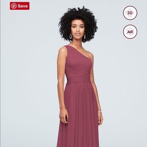 David’s Bridal One Shoulder Mesh Bridesmaids Dress